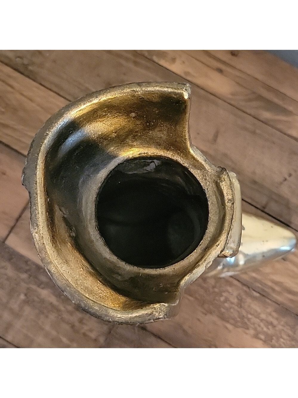 Vintage Brass Cast Victorian Era Style Boot Vase Planter Decor Display - Picture 5 of 12